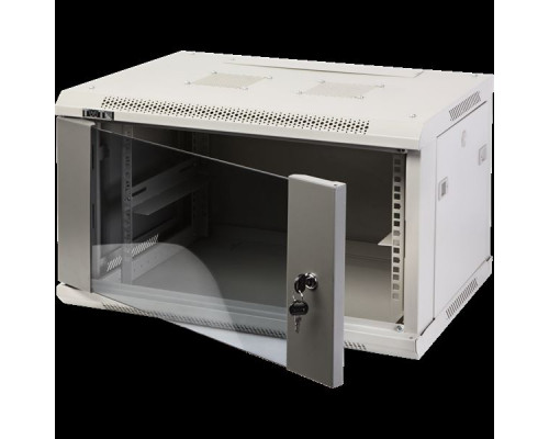 Шкаф настенный серии Pro, 6U 600x450, стеклянная дверь купить QBS.ru