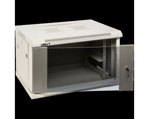 Шкаф настенный серии Pro, 6U 600x450, стеклянная дверь купить QBS.ru