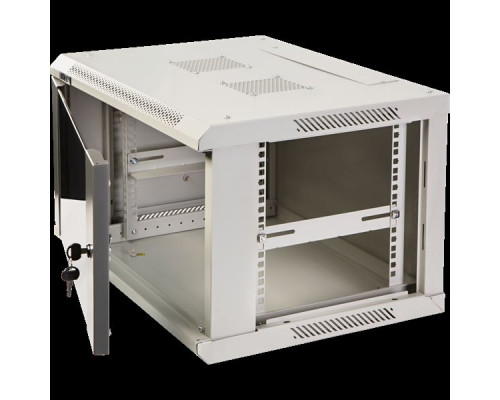 Шкаф настенный серии Pro, 6U 600x450, стеклянная дверь купить QBS.ru