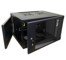  Шкаф настенный Next, 6U 550x600, стеклянная дверь, черный