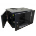 Шкаф настенный Next, 6U 550x600, стеклянная дверь, черный купить QBS.ru