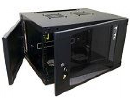 Шкаф настенный Next, 12U 550x450, стеклянная дверь, черный купить QBS.ru