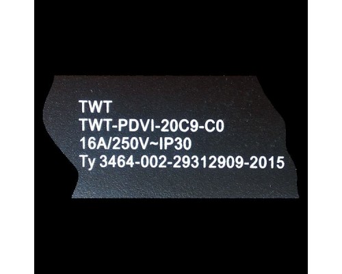 Вертикальный блок розеток, 20xC19, 250V, 16A, A/V-метр, шнур 3 метра, вилка C20 купить QBS.ru