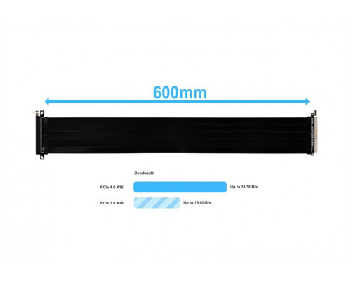 Райзер LIAN LI PW-PCI-4-60X PCIe 4.0 RISER CABLE 600mm - BLACK купить QBS.ru