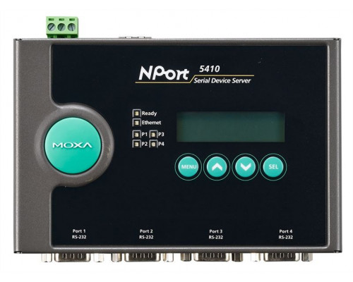 Асинхронный преобразователь serial в  ethernet Ethernet сервер последовательных интерфейсов, 4xRS-232, без адаптера питания купить QBS.ru