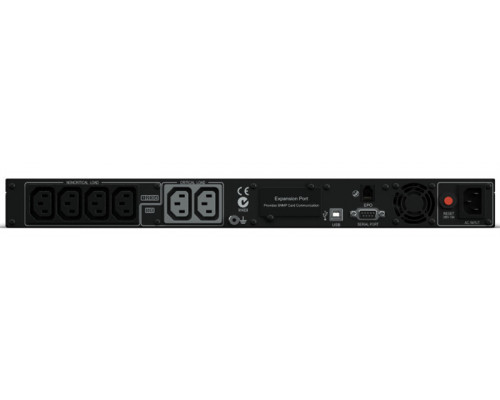 Источник бесперебойного питания CyberPower PR1000ELCDRT1U Line-Interactive 1000VA/670W USB/RS-232/EPO/SNMPslot (6 IEC С13) купить QBS.ru