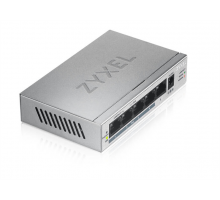  Коммутатор PoE+ Zyxel GS1005HP, 5xGE (4xPoE+), настольный, металлический, бесшумный, бюджет PoE 60 Вт