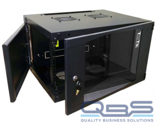 Шкаф настенный Next, 12U 550x450, стеклянная дверь, черный купить QBS.ru