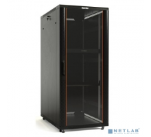 Монтажный шкаф Hyperline TTB-4768-AS-RAL9004 шкаф напольный 19-дюймовый, 47U, 2277x600x800 мм (ВхШхГ), передняя стеклянная дверь со стальными перфорированными боковинами, задняя дверь сплошная, ручка с замком, крыша