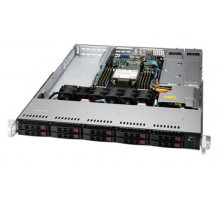 Серверная платформа Supermicro SuperServer 1U 110P-WTR no CPU(1)3rd Gen Xeon Scalable/TDP 270W/ no DIMM(8)/SATARAID HDD(10)SFF/2x10GbE/2xFHHL,1xLP,M2/750W