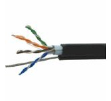  Кабель IRBIS UTP Кат.5e 4 пары, 0.50мм, медь,  24AWG, PE 305м, черный, внешний с тросом 1.2mm на катушке