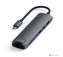 Аксессуар Satechi ST-UCSMA3M Адаптер USB-C Type-C Slim Multiport with Ethernet Adapter. Цвет серый космос