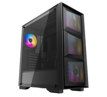 Корпус Deepcool MATREXX 50 MESH 4FS без БП, боковое окно (закаленное стекло), 3xColor LED 120мм вентилятора спереди, 1xColor LED 120мм вентилятор сзади, черный, ATX
