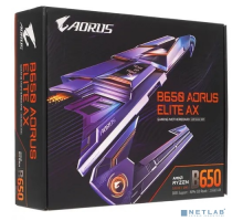 Материнская плата Gigabyte B650 AORUS ELITE AX { Socket AM5, AMD B650, 4xDDR5-5200, HDMI+DP, 3xPCI-Ex16, 4xSATA3(RAID 0/1/10), 3xM.2, 8 Ch Audio, 2.5GLan, WiFi, (4+4)xUSB2.0, (7+2)xUSB3.2, (0+1)xUSB3.2 Type-C™, ATX}