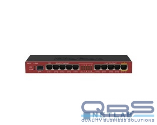 Сетевое оборудование MikroTik RB2011iLS-IN Маршрутизатор 5UTP/WAN 10/100Mbps + 5UTP/WAN 10/100/1000Mbps  + 1SFP купить QBS.ru