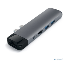 Аксессуар Satechi ST-TCPHEM Адаптер USB Aluminum Pro Hub with Ethernet & 4K HDMI). Цвет серый космос