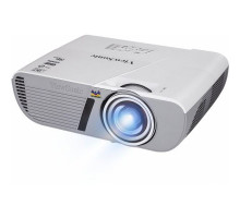  Проектор ViewSonic PJD5353LS DLP, XGA 1024x768, 3000Lm, 22000:1, 2*VGA, HDMI, mini-USB, 2W speaker, Short-throw, Lamp life 10000h, Noise 27dB (Eco), 2.2кг, White, VS15875