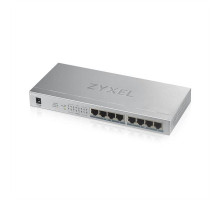  Коммутатор PoE+ Zyxel GS1008HP, 8xGE PoE+, настольный, металлический, бесшумный, бюджет PoE 60 Вт