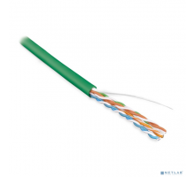 Неэкранированная витая пара Hyperline UUTP4-C5E-S24-IN-LSZH-GN-305 (305 м) Кабель витая пара, неэкран. U/­UTP, категория 5e, 4 пары (24 AWG), одножильный (solid), LSZH, нг(С)-HF, -20°C – +75°C, зеленый