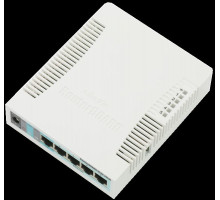 Точка доступа wi-fi MikroTik RouterBOARD 951G-2HnD with 600Mhz CPU, 128MB RAM, 5xGbit LAN, built-in 2.4Ghz 802b/g/n 2x2 two chain wireless with integrated antennas, desktop case, PSU, RouterOS L4