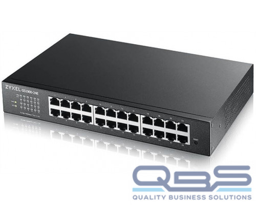 Smart L2 коммутатор Zyxel GS1900-24E, rack 19, 24xGE, настольный, бесшумный купить QBS.ru
