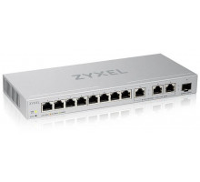  Smart L2 коммутатор Zyxel XGS1250-12, 8xGE, 3x1/2,5/5/10G, 1xSFP+, настольный