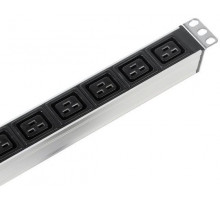  Вертикальный блок розеток Rem-16 с авт. 16А, 10 Schuko, 10 IEC 60320 C19, 16A, алюм.,33-38U,шнур 3 м.