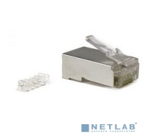 Монтажное оборудование Hyperline PLUG-8P8C-UV-C6A-SH-50 Разъем RJ-45(8P8C) под витую пару, 10Gb категория 6A (50 µ