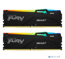 Модуль памяти DDR 5 DIMM 64Gb PC48000, 6000Mhz, Kingston FURY Beast Black RGB CL40 (Kit of 2) (KF560C40BBAK2-64) (retail)