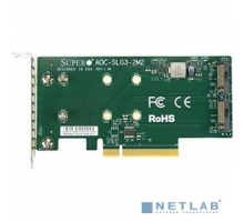 Опция к серверу Supermicro AOC-SLG3-2M2-O Low Profile, Dual NVMe M.2 SSD PCIe add-on card 