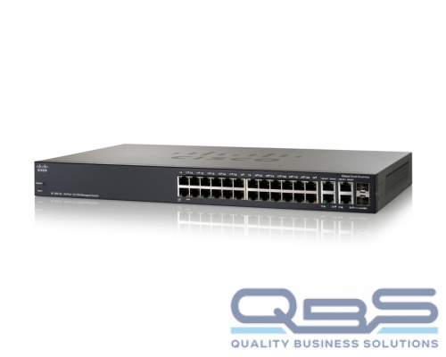 Cisco SF300-24 24-port 10/100 Managed Switch with Gigabit Uplinks купить QBS.ru