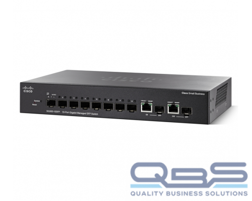 Cisco SG300-10SFP 10-port Gigabit Managed SFP Switch (8 SFP + 2 Combo) купить QBS.ru