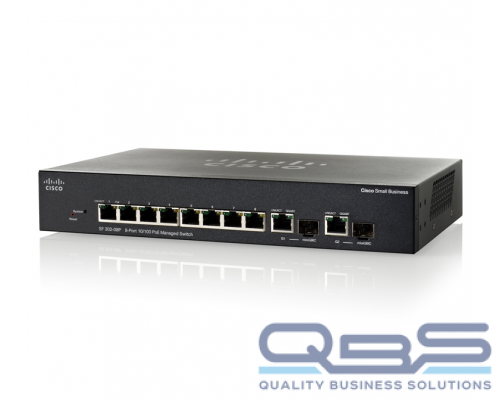Cisco SF302-08P 8-port 10/100 PoE Managed Switch w/Gig Uplinks купить QBS.ru