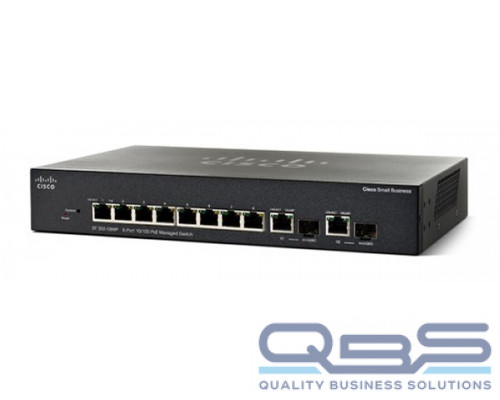 Cisco SF302-08MPP 8-port 10/100 Max PoE+ Managed Switch купить QBS.ru