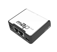 Точка доступа wi-fi MikroTik mAP with AR9531 650MHz CPU, 64MB RAM, 2xLAN, built-in 2.4Ghz 802.11bgn Dual Chain wireless with integrated antennas, microUSB, RouterOS L4, plastic case, PSU , POE-out