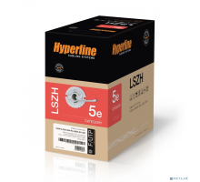 Экранированная витая пара (бухты) Hyperline FUTP4-C5E-S24-IN-LSZH-GY-305 (FTP4-C5E-SOLID-LSZH-GY-305) (305 м) Кабель витая пара F/­UTP, категория 5e, 4 пары (24 AWG), одножильный (solid), экран - фольга, LSZH, нг(С)-HF, –20°C – +75°C,