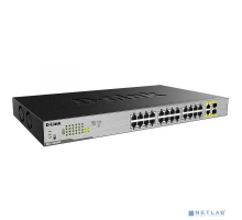 Сетевое оборудование D-Link DGS-1026MP/B1A Неуправляемый коммутатор с 24 портами 10/100/1000Base-T, 2 комбо-портами 100/1000Base-T/SFP и функцией энергосбережения (24 порта PoE 802.3af/at (30 Вт), PoE-бюджет 370 Вт)