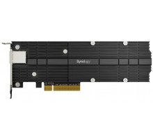 Сетевая карта и адаптер Synology M.2 SSD-NVME adapter M.2 22110/2280, 2 slots m.2 key , 10 Gigabit port RJ-45, PCIe 3.0 x8 adapter (FH bracket)'