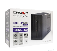 ИБП CROWN ИБП CMU-SP1200 COMBO {1200VA металл, 2x12V/9AH, розетки 2*IEC + 2*EURO} (CM000001509)