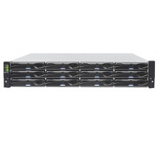 Система хранения данных Infortrend EonStor DS1000 Gen2 2U/12bay/Dual controller 2x12Gb SAS EXP/8x1G iSCSI + 2x host board slot(s)/2x2GB/2x(PSU+FAN)/2x (Super capacitor+Flash)/12xdrive tray/Rackmount(ESDS 1012R2C-B)