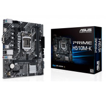 Материнская плата ASUS PRIME H510M-K, LGA1200, H510, 2*DDR4, D-Sub + HDMI, SATA3, Audio, Gb LAN, USB 3.2*4, USB 2.0*6, COM*1 header (w/o cable),mATX ; 90MB17N0-M0EAY0, 3 year