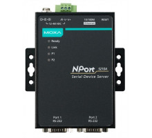 Асинхронный преобразователь serial в  ethernet усовершенствованный на -40 - +75c Ethernet сервер последовательных интерфейсов,  2xRS-232, t:-40/+75, без адаптера питания