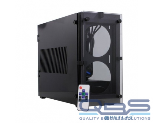 Корпуса GameMax Stratos ITX без БП (Черн., Mini-ITX, зак.стекло,USB3.0, 2*120 вент+пульт) купить QBS.ru