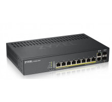  Гибридный Smart L2 коммутатор PoE+ Zyxel NebulaFlex GS1920-8HPv2, 8xGE PoE+, 2xCombo (SFP/RJ-45), бесшумный (без вентилятора), бюджет PoE 130 Вт, автономное/облачное управление