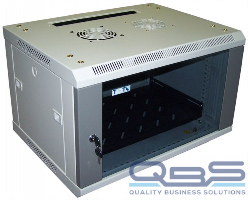Шкаф настенный 2, 18U 600x450, стеклянная дверь купить QBS.ru