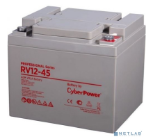 батареи/комплектующие к ИБП CyberPower Аккумуляторная батарея RV 12-45 / 12 В 45 Ач, напряжение 12В, емкость (разряд 20ч) 47,4Ач, макс. Разрядный ток (5 сек) 500А, макс зарядный ток 13,5А, свинцово-кислотная (AGM)