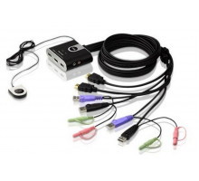 Переключатель электронный ATEN 2-Port USB HDMI/Audio Cable KVM Switch with Remote Port Selector