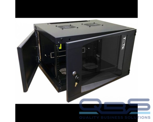 Шкаф настенный Next, 18U 550x600, стеклянная дверь, черный купить QBS.ru