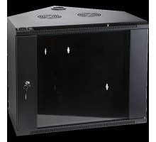  Шкаф настенный угловой, 6U 600x600, стеклянная дверь, черный