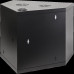 Шкаф настенный угловой, 6U 600x600, стеклянная дверь, черный купить QBS.ru